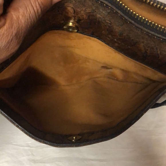 PATRICIA NASH 10th Anniversary dark brown stone design print leather crossbody. - Picture 16 of 16